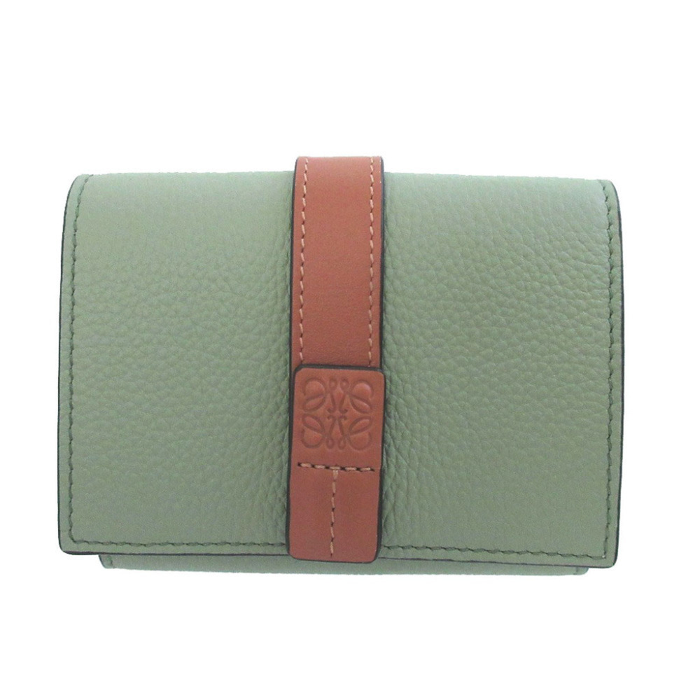Loewe Anagram Trifold Leather Green Compact Wallet, Tri-fold 1565LOEWE